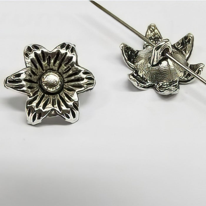 Knopf-Verschluss Blume spitz platinf.2 Stk