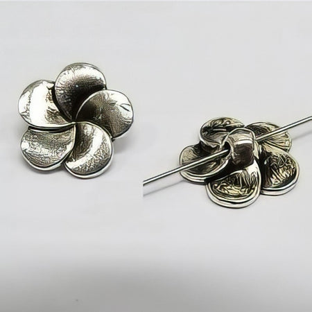 Knopf-Verschluss Blume rund platinf.2 Stk