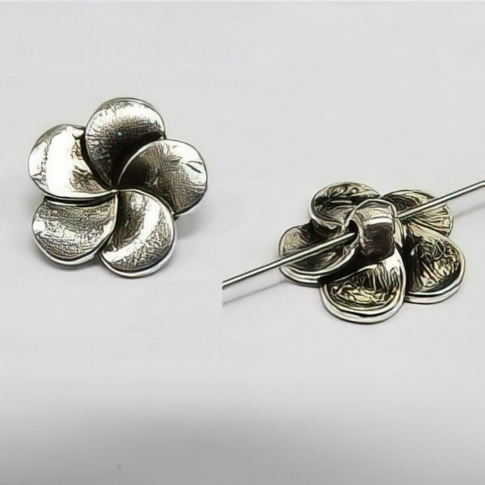 Knopf-Verschluss Blume rund platinf.2 Stk