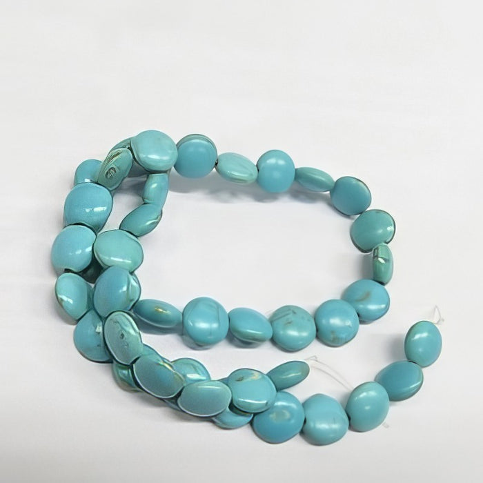 Magnesite Linse gefärbt 10mm  35cm 1Strang