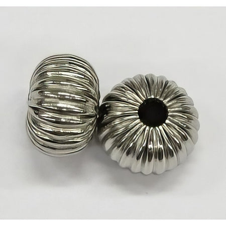 Edelstahlperle Rondelle Rille 12x8mm 1 Stück