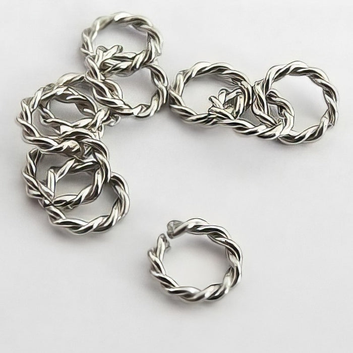 Ringli twisst offen Edelstahl 8x1.5mm 10 Stück