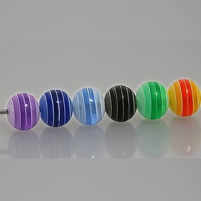 Acryl Streifen-Perle div. Farben 1 Stk.
