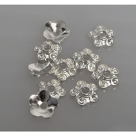 Perlenkappe Swirl hellsilberf. 10mm 10 Stk.