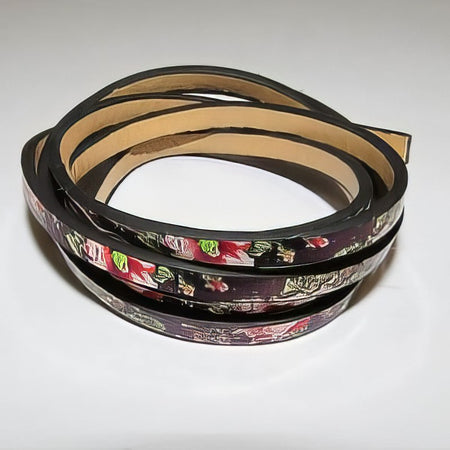 Lederimitat mit rotem Blumendruck 90cm