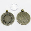 Anhänger Cabochon Herz bronzef. mit 18mm Glas 1 Stück