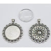 Anhänger Cabochon Mandala silberf. mit 30mm Glas 1 Stück