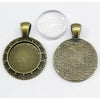 Anhänger Cabochon Blüte bronzef. mit 18mm Glas 1 Stück