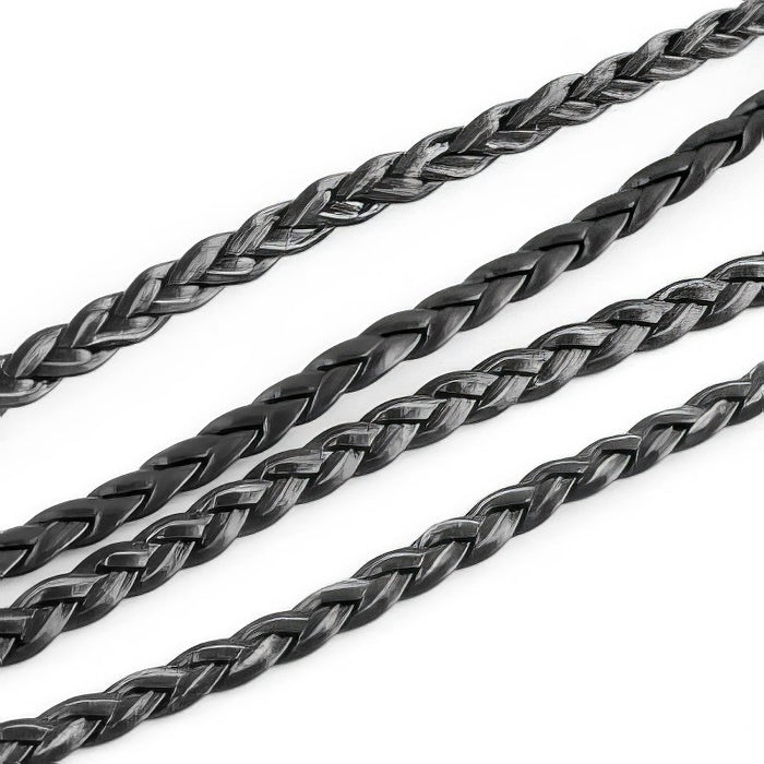 Zopfband Lederimitat  5x2mm schwarz 1m