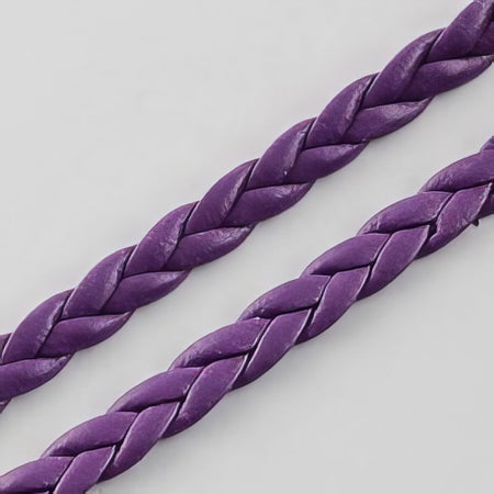 Zopfband Lederimitat 5x2mm violett 1m