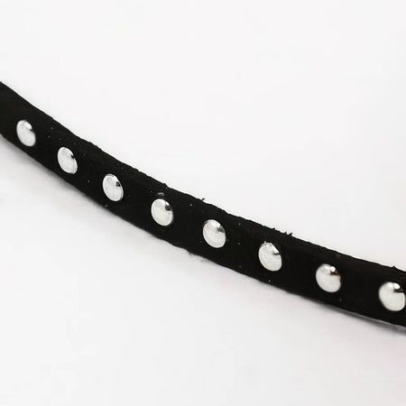 Kunstvelourband mit Strass 4.5x2mm schwarz 1m
