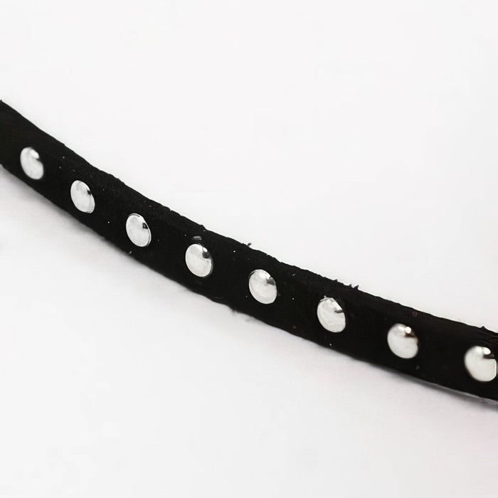 Kunstvelourband mit Strass 4.5x2mm schwarz 1m