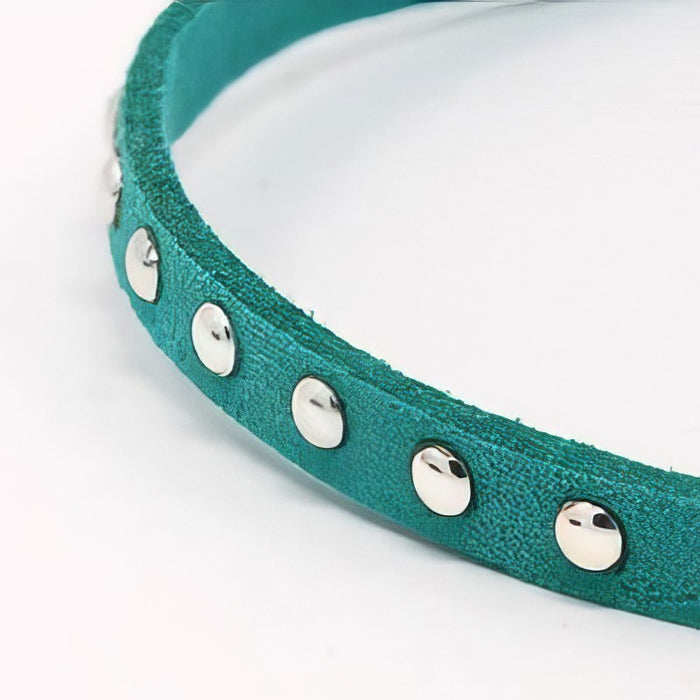 Kunstvelourband mit Strass 4.5x2mm petrol 1m