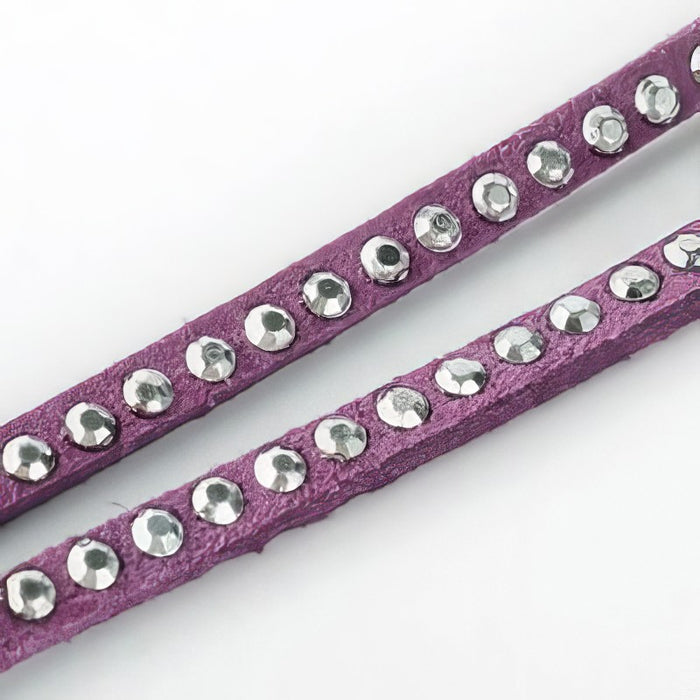 Kunstvelourband mit Strass 3x2mm violett 1m