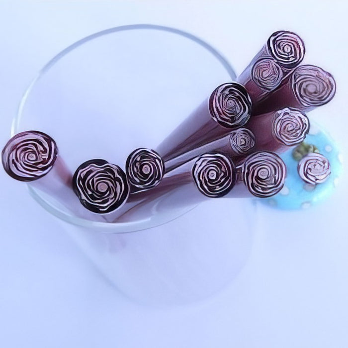 Rosenmurrini Amethyst Rosa Handmade ca 10cm 4-6mmØ – Bild 2