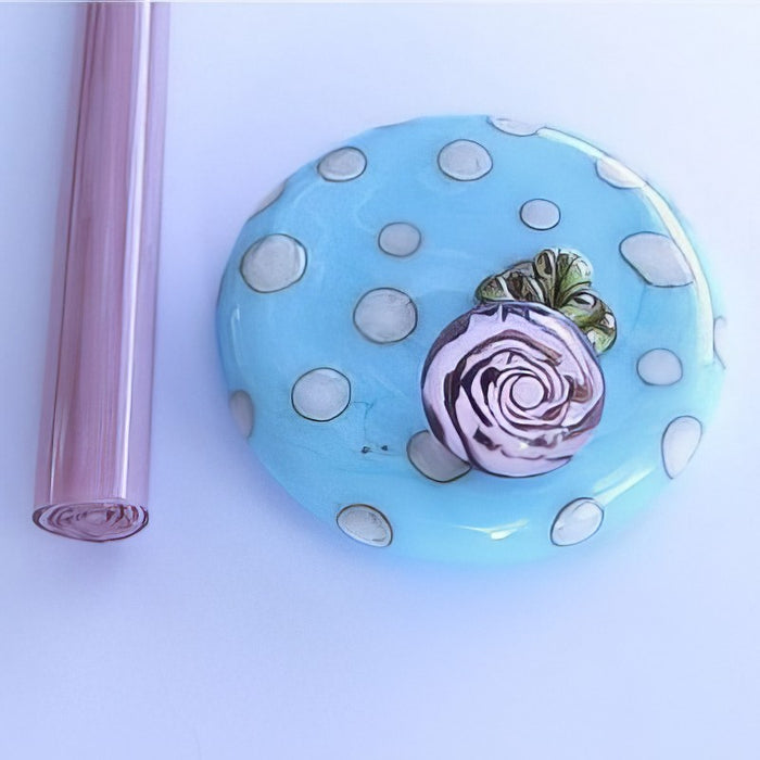 Rosenmurrini Amethyst Rosa Handmade ca 10cm 4-6mmØ