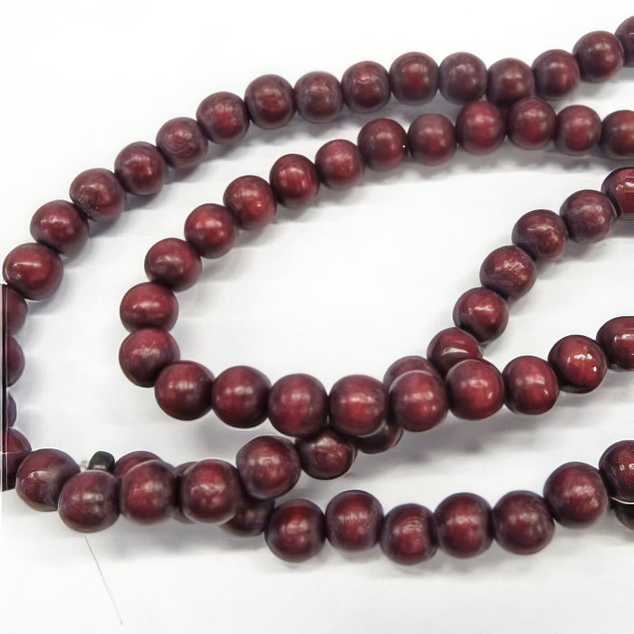Holzperlen rot-braun 8mm 1Strang ca. 41cm