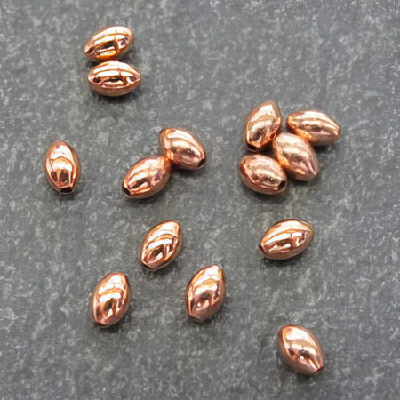 Metallperle Olive 5x3mm roségoldfarben 20 Stück