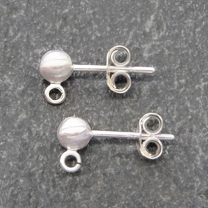Ohrstecker mit Öse 925 silber matt 1Paar