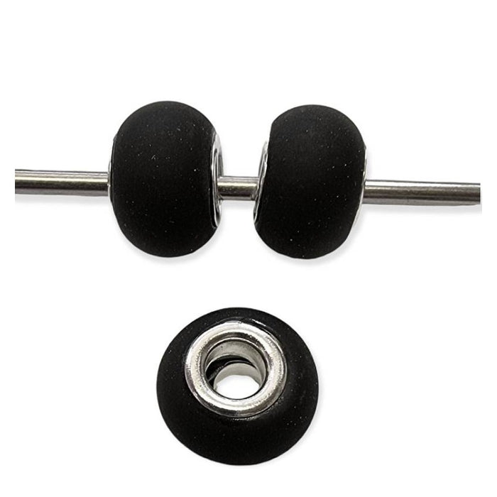 Easy style Perle schwarz matt Modeschmuck 1 Stück