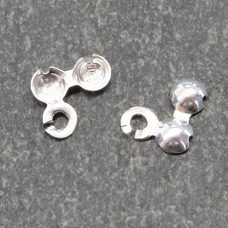 Quetschkalotte 925 Silber mit Öse 2Stk.