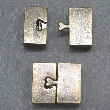 Magnetverschluss Herz antik bronze 18.5x16x3mm 1 Stück