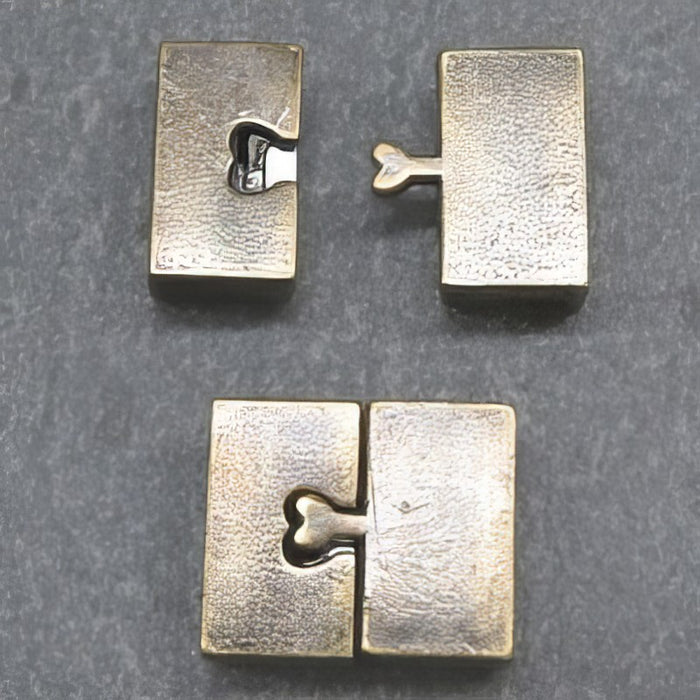 Magnetverschluss Herz antik bronze 18.5x16x3mm 1 Stück