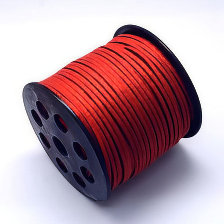 Wildleder imitat glitter 2.7x2mm rot 2m Veloursband