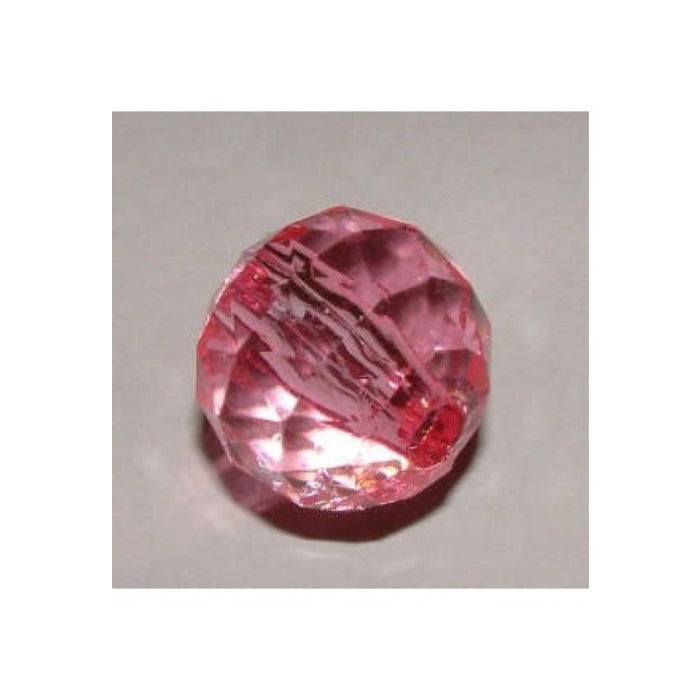 Acrylperle gross 15 mm facettiert Rosa 2 Stück