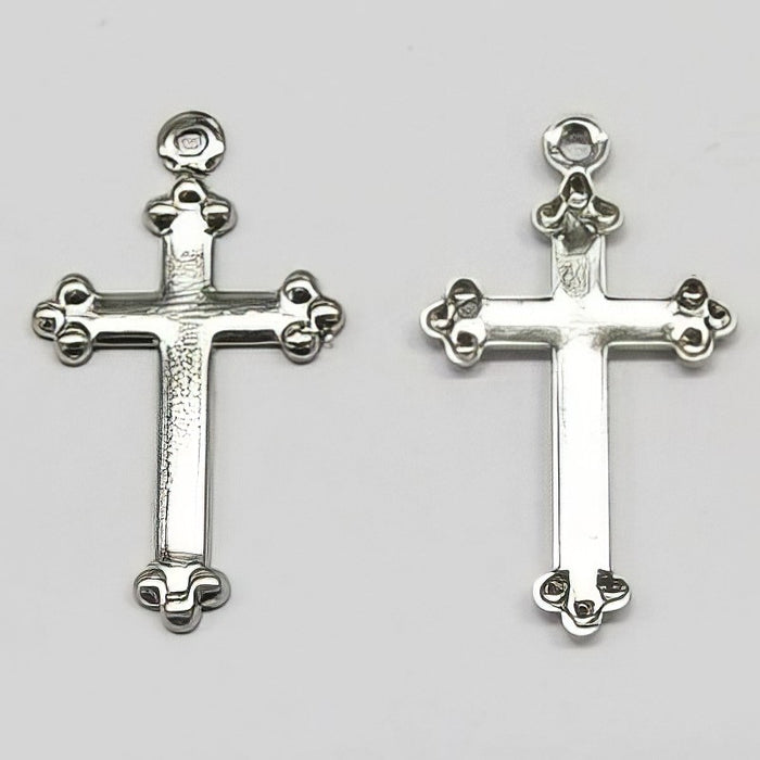 Anhänger Kreuz Punkte Edelstahl 10 Stück