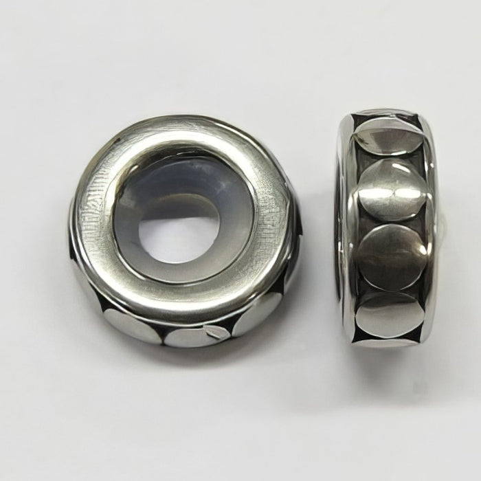 Easy style Metallperle Stopper Dott Edelstahl 1 Stück