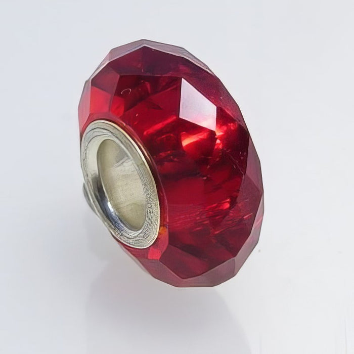 Easy style Perle 925 Glasschliff Rot 1 Stück