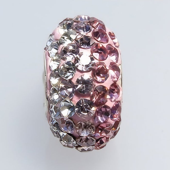 Easy style Perle 925 mit Strass-Steinchen rosa 1 Stück