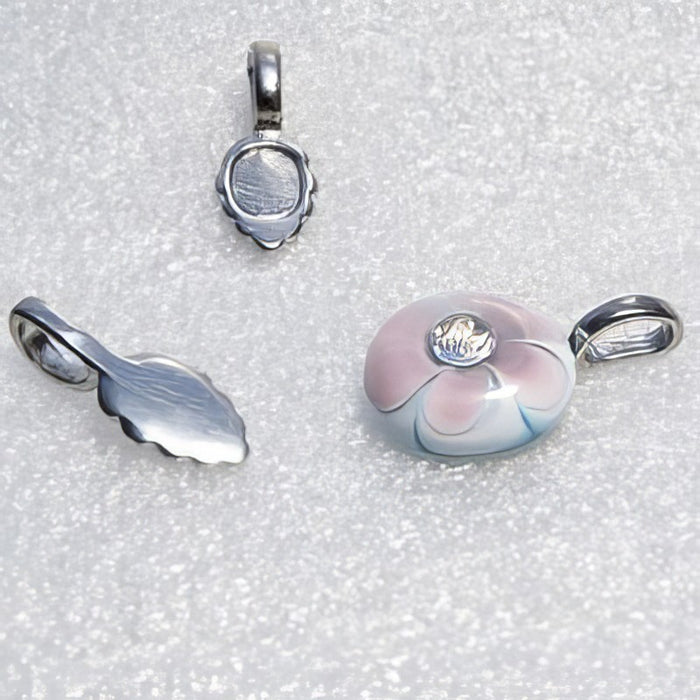 Klebe Öse "Spieglein " Edelstahl 20x7.5mm Fädelloch 4.8mm 1 Stück