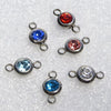 Link Edelstahl 12.2x6.3mm mit Zirkon in verschiedenen Farben 1 Stück