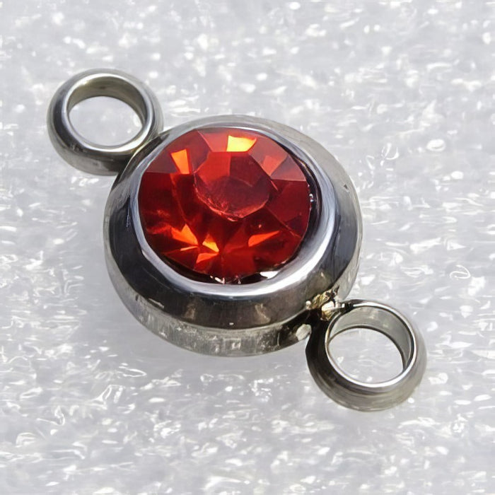 Link Edelstahl 12.2x6.3mm mit Zirkon in verschiedenen Farben 1 Stück