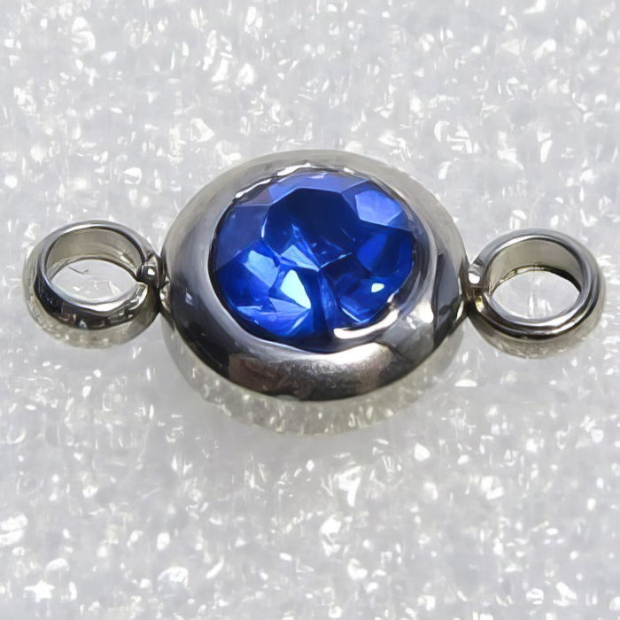 Link Edelstahl 12.2x6.3mm mit Zirkon in verschiedenen Farben 1 Stück