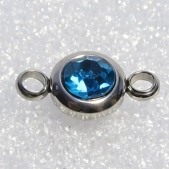 Link Edelstahl 12.2x6.3mm mit Zirkon in verschiedenen Farben 1 Stück