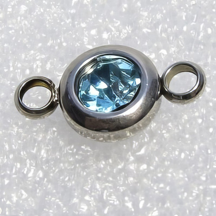 Link Edelstahl 12.2x6.3mm mit Zirkon in verschiedenen Farben 1 Stück