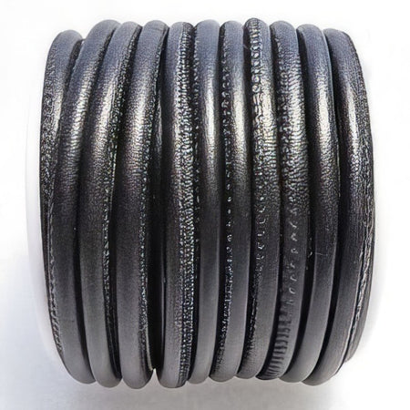 Leder vom Schaf schwarz 4mm/50cm