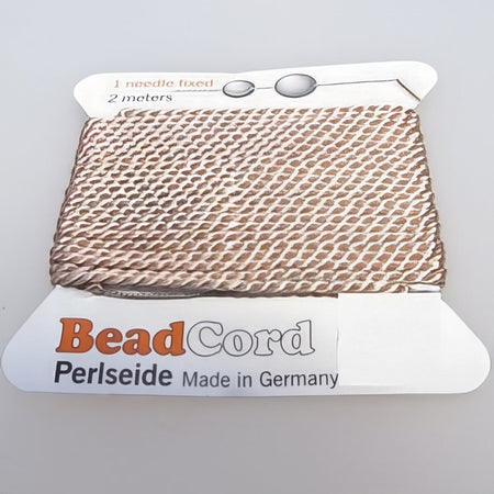 Perlenfaden rose 16#  zum knüpfen mit Nadel 1.05mm SEIDE 1.8m