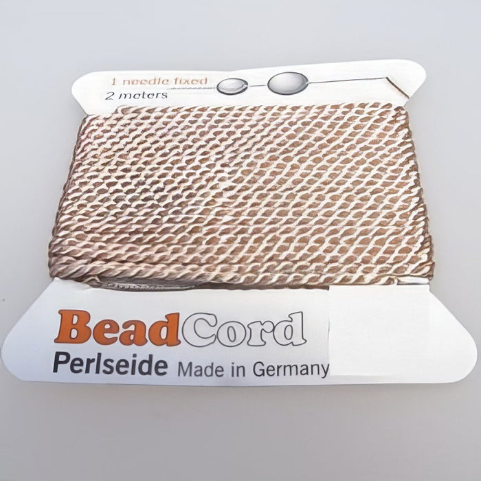 Perlenfaden rose 16#  zum knüpfen mit Nadel 1.05mm SEIDE 1.8m
