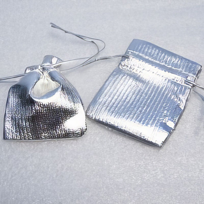 Stoffsäckli silber 6,5x4,5cm 10 Stück