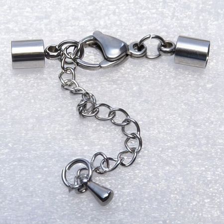 Set Karabiner m. Verlängerung u. Kappe I.D.4mm  Edelstahl 1Set