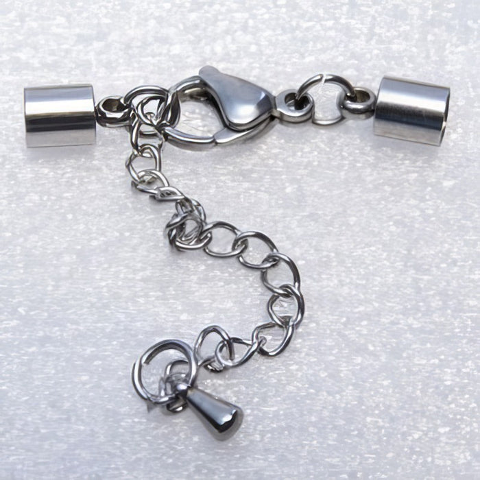 Set Karabiner m. Verlängerung, Kappe I.D.4.3mm  Edelstahl 1Set