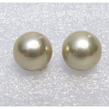 Muschelkernperle halbgelocht 10mm champagner 1 Paar