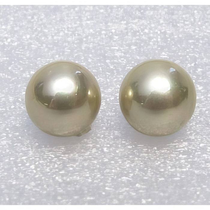 Muschelkernperle halbgelocht 10mm champagner 1 Paar