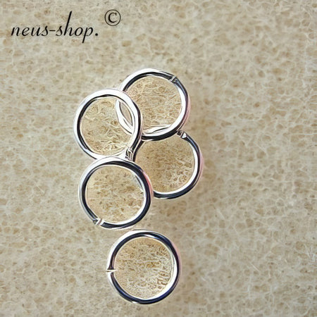 Ringli Silberfarben offen 6x1mm 10 Stück