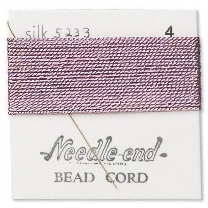 Perlenfaden m.Nadel #4 lila 0.6mm SEIDE 1.8m