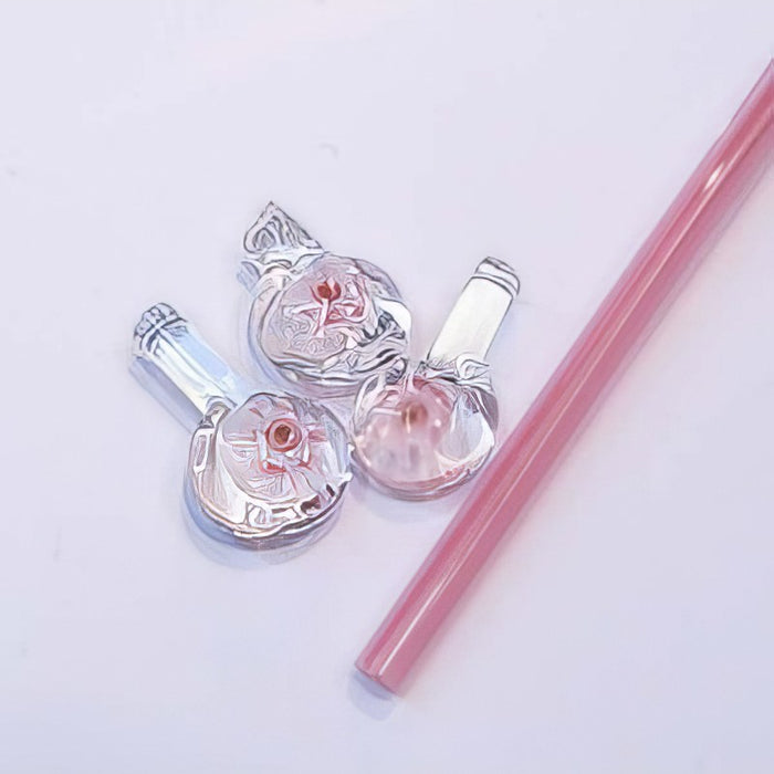 Murrini Rosa Sternblume Handmade ca 10cm 3-5mmØ